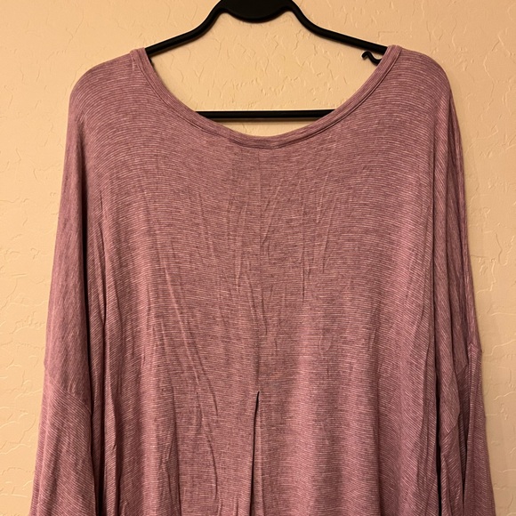 Bobeau Blush Pink Blended Stripe Print Stretchy Rayon Top - Picture 12 of 14